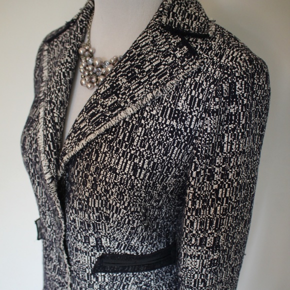 ANN TAYLOR Size 2 Blue & White Suit Blazer Jacket - Picture 4 of 8